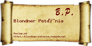 Blondner Petúnia névjegykártya